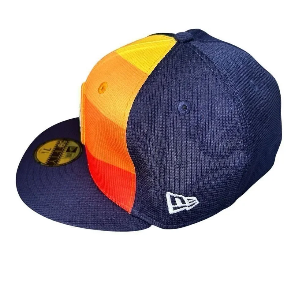 New Era Houston Astros 59FIFTY Fitted Hat‎ Blue/Orange Size 7 1/8